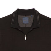 Long Sleeve Textured Polo Polo with Knitted Collar